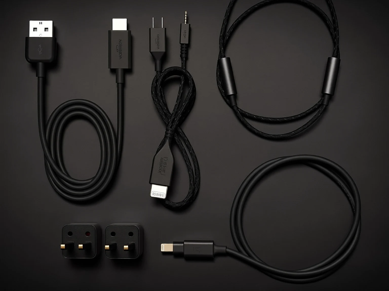 Immagine illustrativa conclusiva con cavi e accessori elettronici